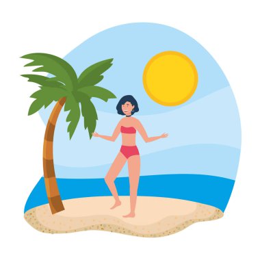 Yaz mayo tasarımı ile kız