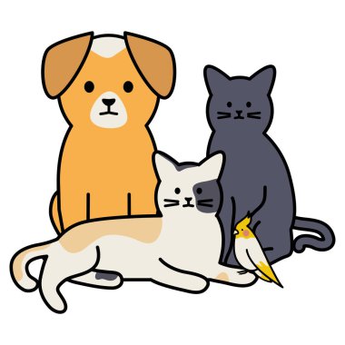 sevimli grup Maskotlar adorables karakterler