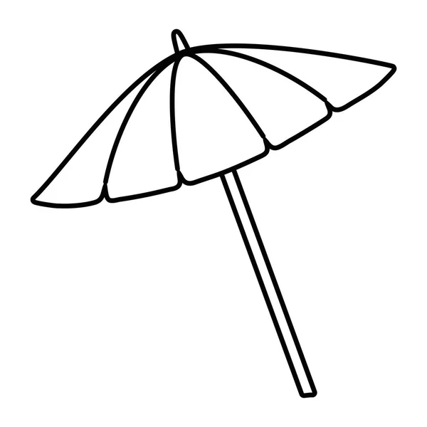 Parapluie dessin animé en noir et blanc — Image vectorielle