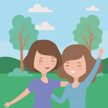 Genç kız karikatür tasarım vektör çizme