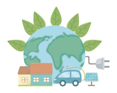 Eko araba ve gezegen tasarım kaydetmek