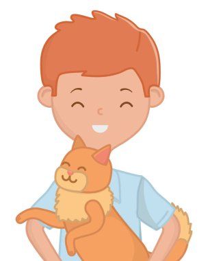 Kedi karikatür tasarımı ile çocuk