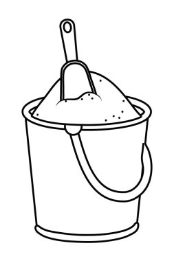 İzole kum kova tasarlamak vektör