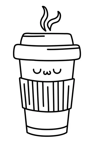 Kawaii de café tasse dessin animé — Image vectorielle