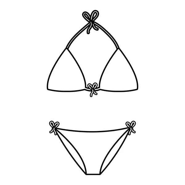 Bikini női fürdőruhát elszigetelt ikon — Stock Vector