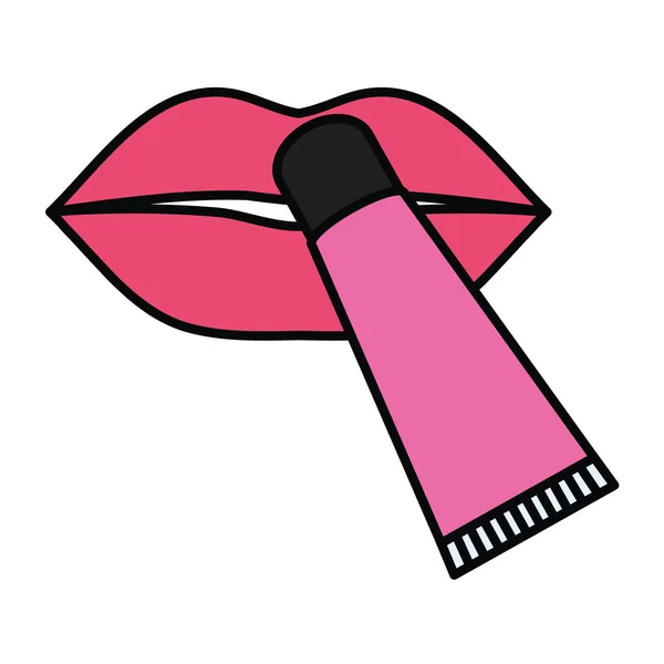 Lippenstift Bright make-up teken pictogram — Stockvector