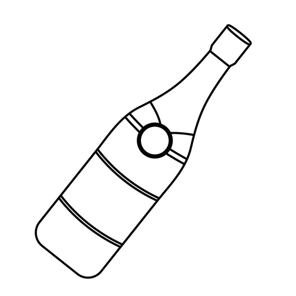 Ilustrador de vectores de diseño de botella de champán aislado — Archivo Imágenes Vectoriales