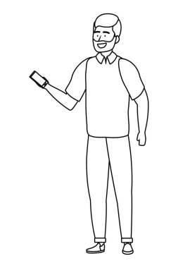 Akıllı telefon tasarımı ile avatar adam