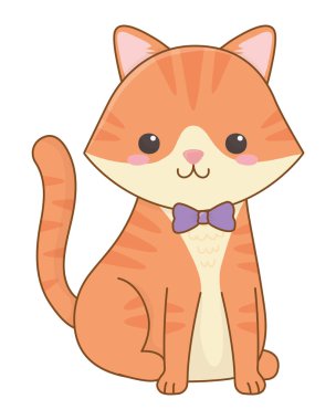 İzole kedi karikatür tasarım vektör