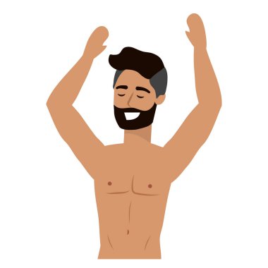 Adam gülümseyen izole vektör tasarım