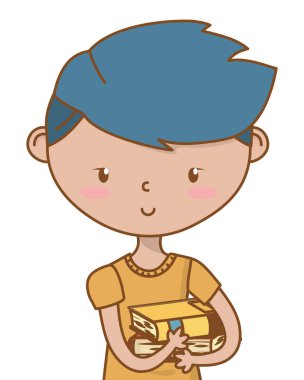 Genç çocuk karikatür tasarım vector Illustrator