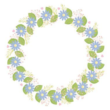 çiçekler ve yaprakların dekorasyon ile dairesel taç