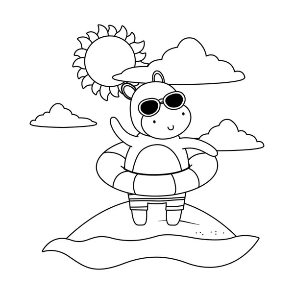 Vacaciones de verano relajarse ilustración vector de dibujos animados — Vector de stock
