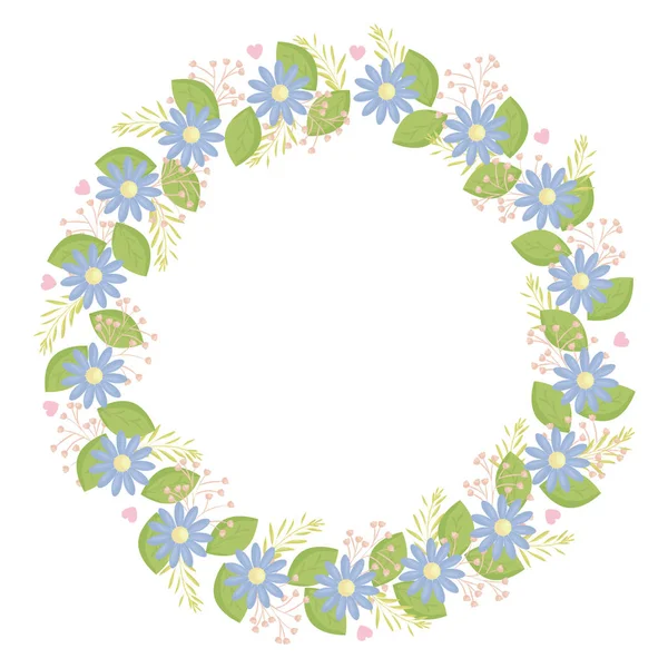 çiçekler ve yaprakların dekorasyon ile dairesel taç