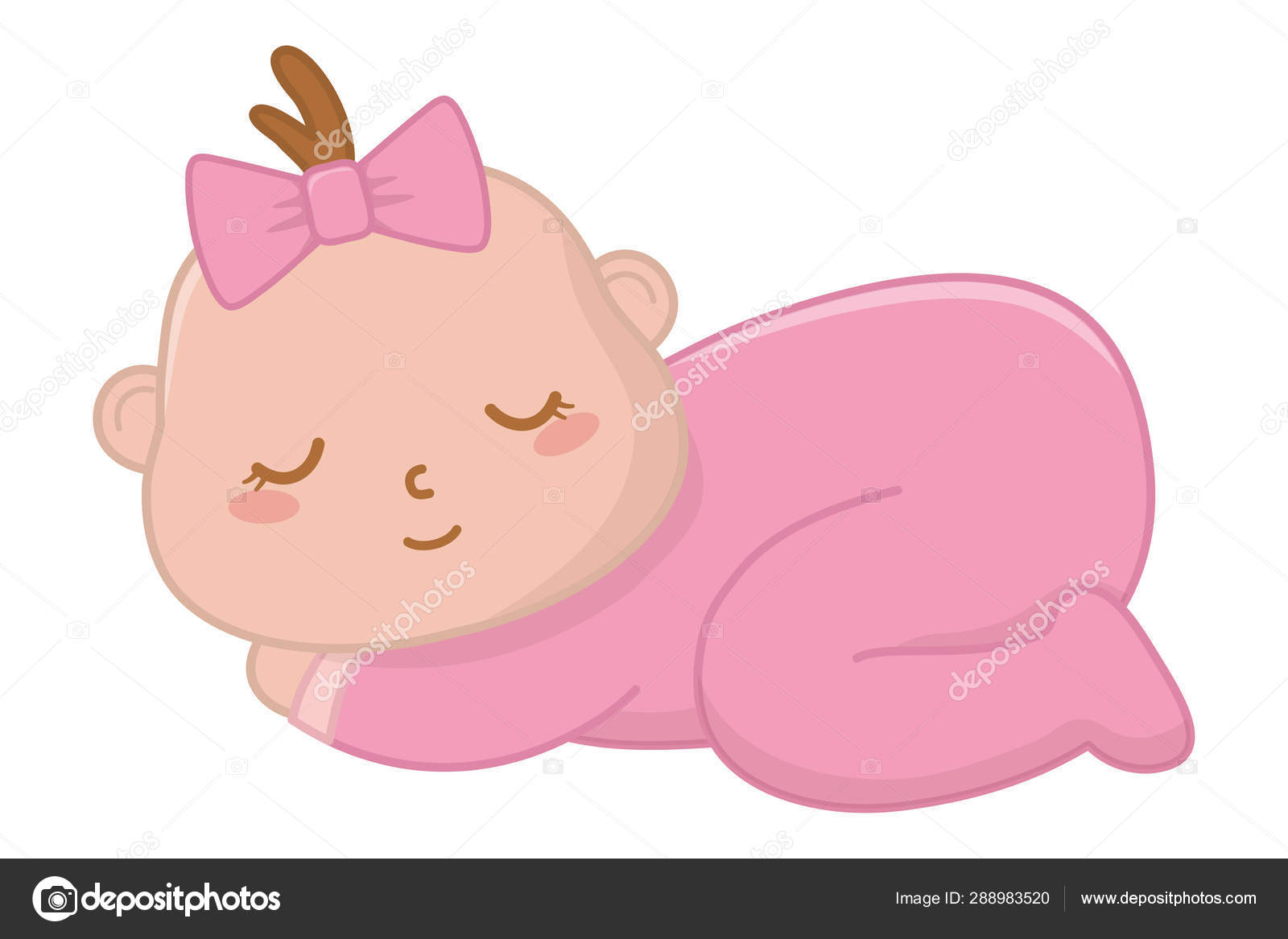 Bebé durmiendo icono vector ilustración Vector de stock #288983520