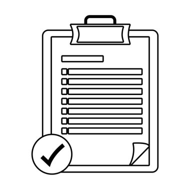 siyah beyaz kontrol listesi simgesi karikatür