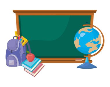 Okul tasarım vektör illüstrasyon izole tahta