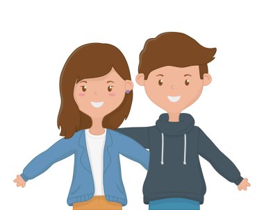 Kız ve erkek dostluk tasarımı