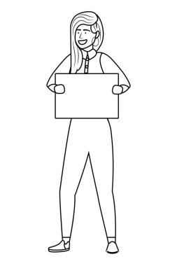 Tahta tasarımı ile izole kadın