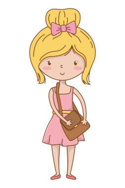 Genç kız karikatür tasarım vector Illustrator