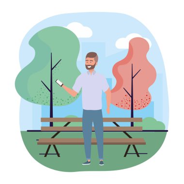 Akıllı telefon tasarımı ile avatar adam