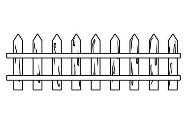 İzole ahşap çit tasarım vector Illustrator