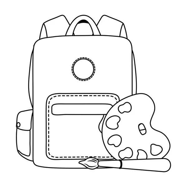 Τσάντα και προμήθειες του σχολείου desgin — Διανυσματικό Αρχείο
