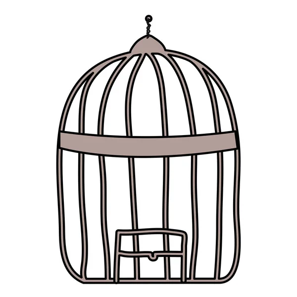 Cage bird jail isolated icon — Stock Vector