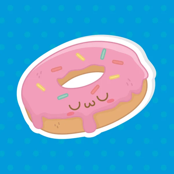 Kawaii av donut tecknad design — Stock vektor