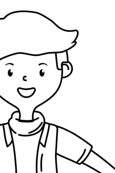 Απομονωμένο εφηβικό αγόρι σχέδιο κινουμένων σχεδίων — Διανυσματικό Αρχείο