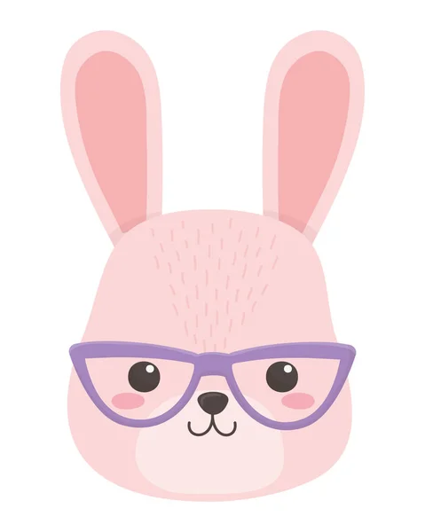 Lapin dessin animé avec conception de lunettes — Image vectorielle