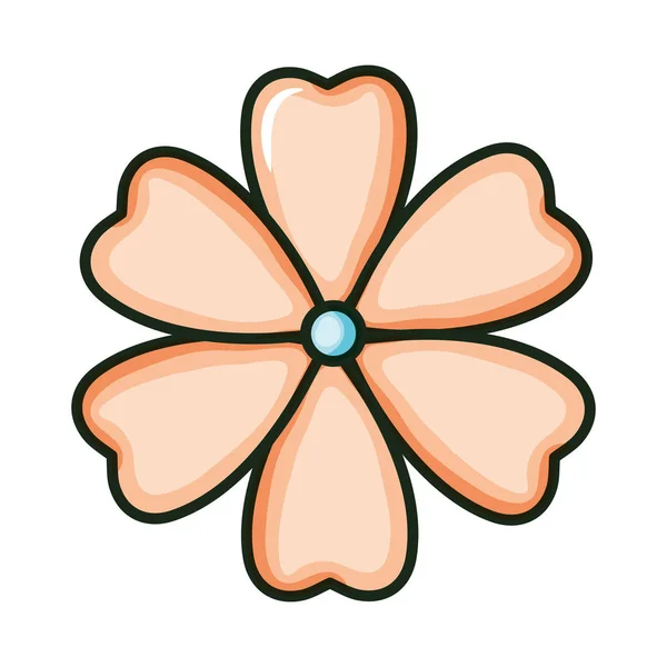 Beautiful flower decorative isolated icon — Stock Vector