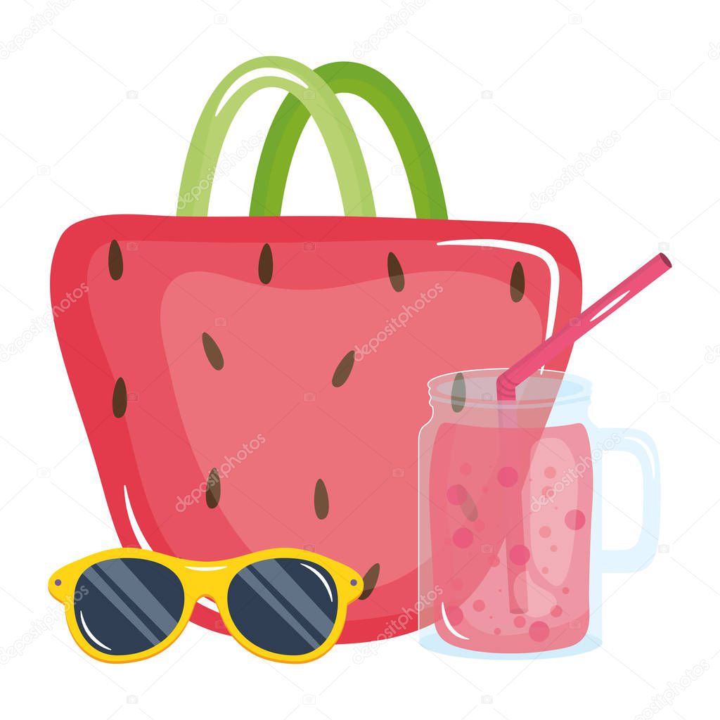 handbag female with sunglasses and cocktail