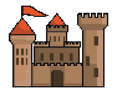 Flamanlar tasarım vektör illüstrasyon ile izole kale