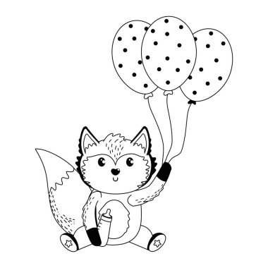 Tilki ve bebek duş sembolü tasarım