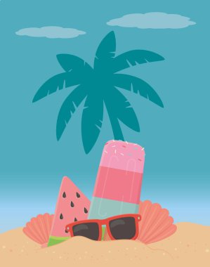 vektör illüstrasyon palmiye ağacı tasarımı, yaz tatil vektör illüstrasyon