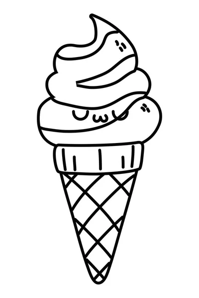 Kawaii de helados diseño de dibujos animados — Archivo Imágenes Vectoriales