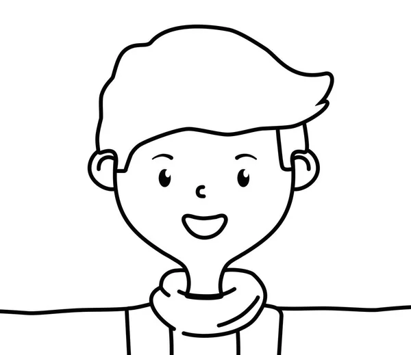Elszigetelt tinédzser fiú rajzfilm design — Stock Vector