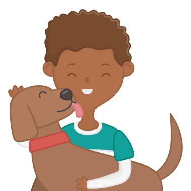 Köpek karikatür tasarımı ile çocuk