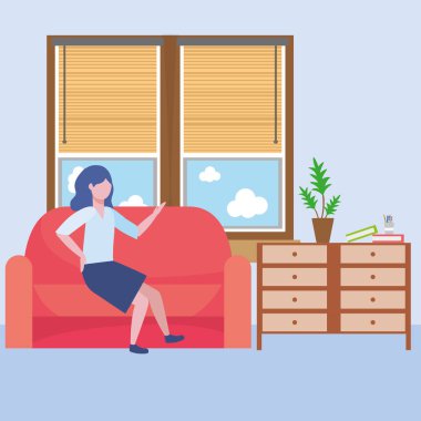 İş kadını avatar karikatür tasarım vector Illustrator
