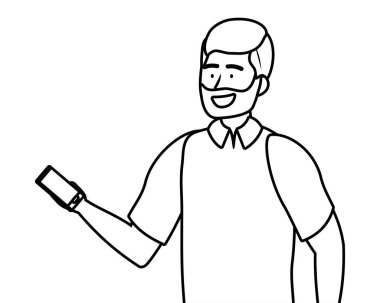 Akıllı telefon tasarımı ile avatar adam