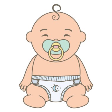 emzik ile sevimli küçük bebek çocuk