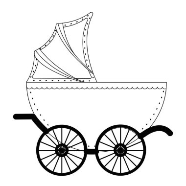İzole bebek arabası tasarım vektör illüstrasyon