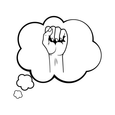 Siyah ve beyaz pop sanat el yumruk karikatür