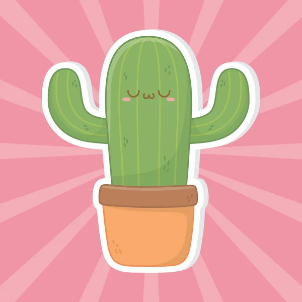 Kawaii kaktusz rajzfilm design — Stock Vector