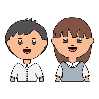 sevimli küçük öğrenciler çift karakter