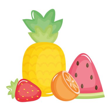 meyve yaz simgeleri ile taze ananas