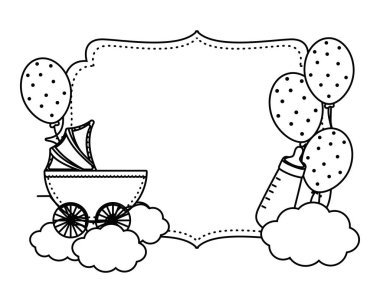 Bebek duş tasarımı için yalıtılmış etiket