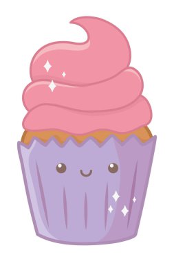 Cupcake tatlı karikatür tasarım vector Illustrator