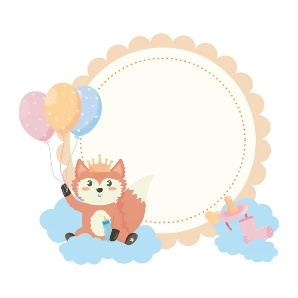 Baby Shower symbol i Fox Design — Wektor stockowy